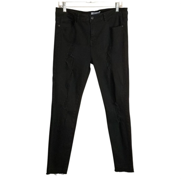 JUDY BLUE Los Angeles Women's Black Pants Distressed‎ 15/32 Skinny Fit - Picture 2 of 12